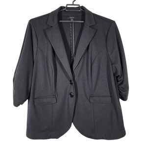 TORRID RUCHED SLEEVE BUTTON FRONT JACKET